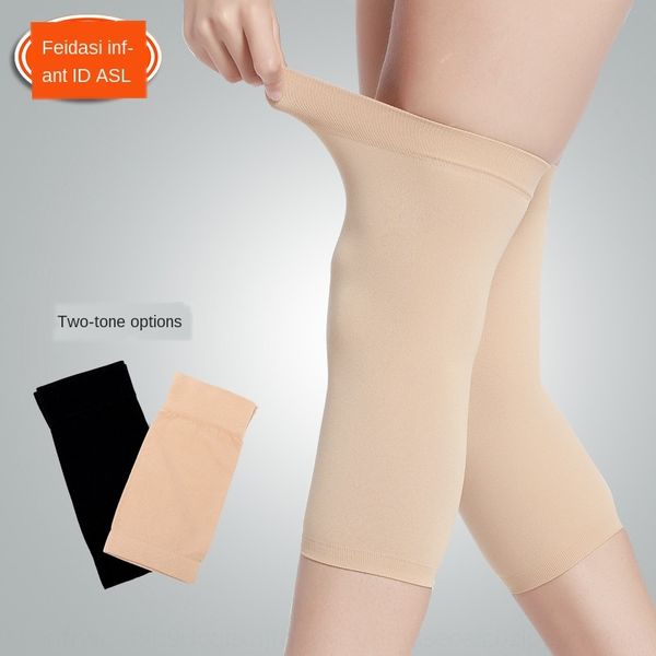

asw8d summer thin seamless knee pad warm air conditioning room breathable four-sided air conditioning stockings elastic sports knee pad cove, Black;gray