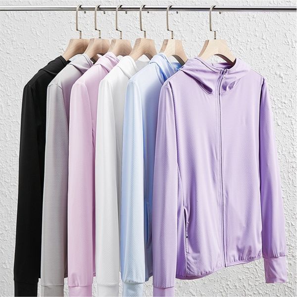 

youyiku same clothing women's thin knitted long sleeve ice clothes sunscreen clothes silk breathable women's skin sunscreen clothi, Gray;blue