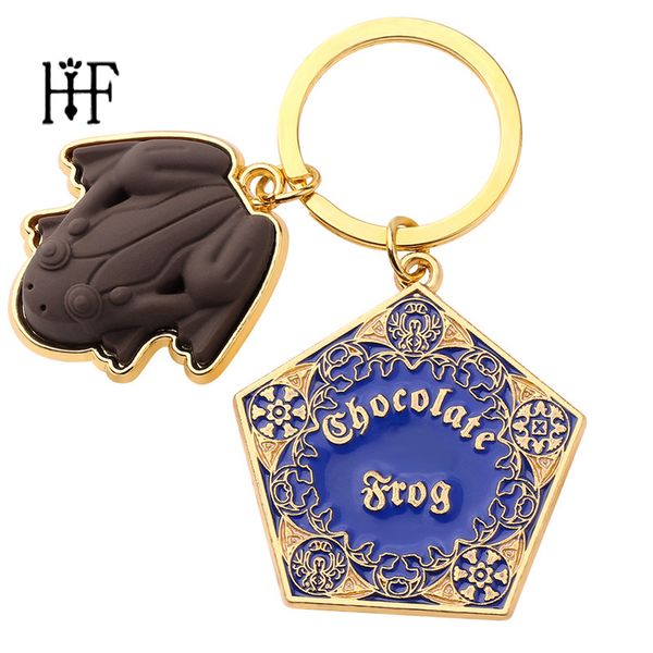 

classic chocolate frog gold metal pendant keychain school keyring chain ornament cosplay collection jewelry gift, Silver