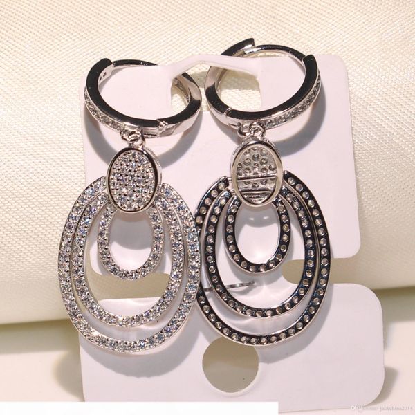 

k 2018 new arrival exaggeration luxury jewelry 925 sterling silver noble pave white sapphire cz diamond drop dangle earrings for women