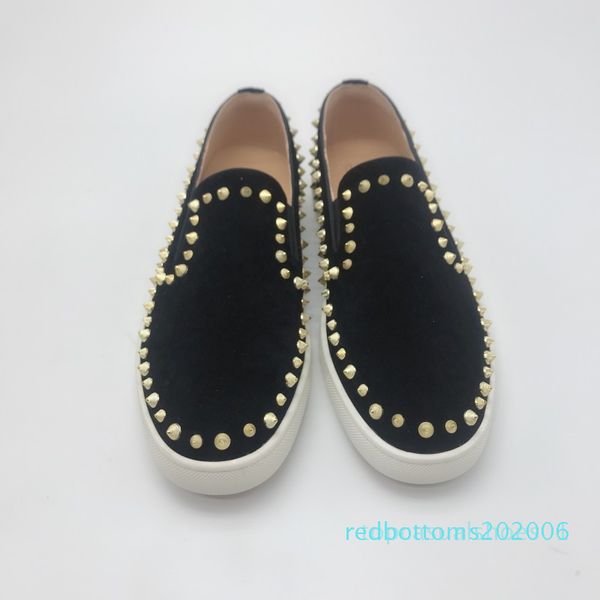 

red bottom spike shoes 2020 mix lace up designer shoes loafers slip on leather suedue luxury casual shoes size 35-46 with box at01, Black