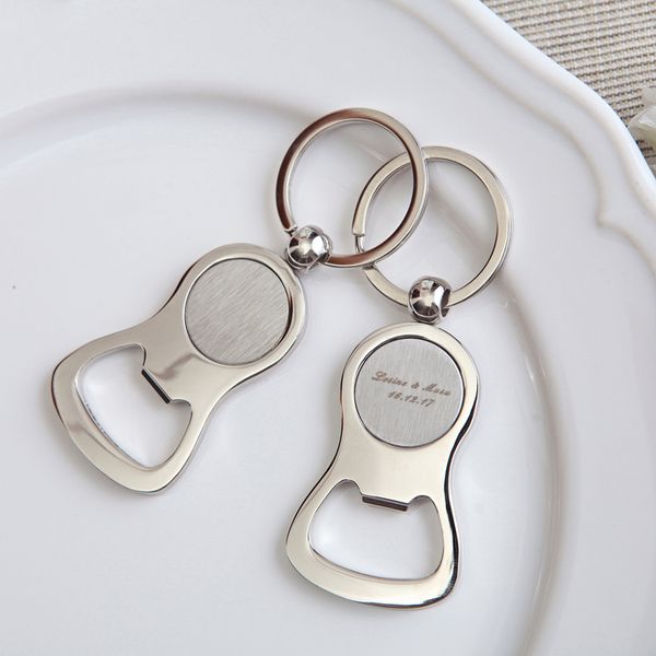 50 Stück/Lot personalisierter Flaschenöffner Schlüsselanhänger, personalisiertes Metall-Geschenk für Hochzeitsfeiern für Gäste, Geburtstagsgeschenk mit Box/Tasche