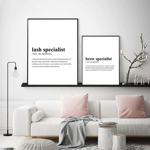 

lash specialist definition quotes poster brow specialist prints eyelash eyebrow beauty salon wall art picture decor canvas painting