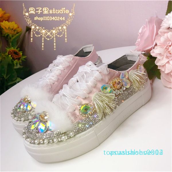 

новые европейские тяжелой промышленности платформы холст обувь rhinest шелк сатин дамы прилив бренда спортивной обуви моды бахрома c14, Black