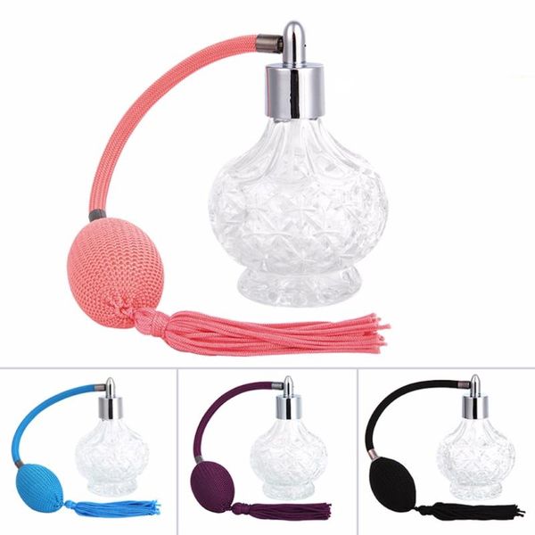 

fashion lady vintage perfume bottle long spray atomizer refillable glass 80ml
