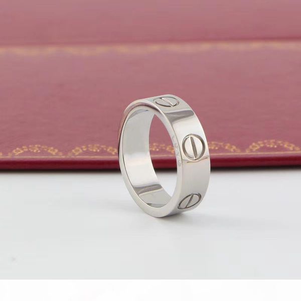 

l titanium steel fashion jewelry women ring mens wedding rings sets diamond rose gold engagement rings 6mm, Silver