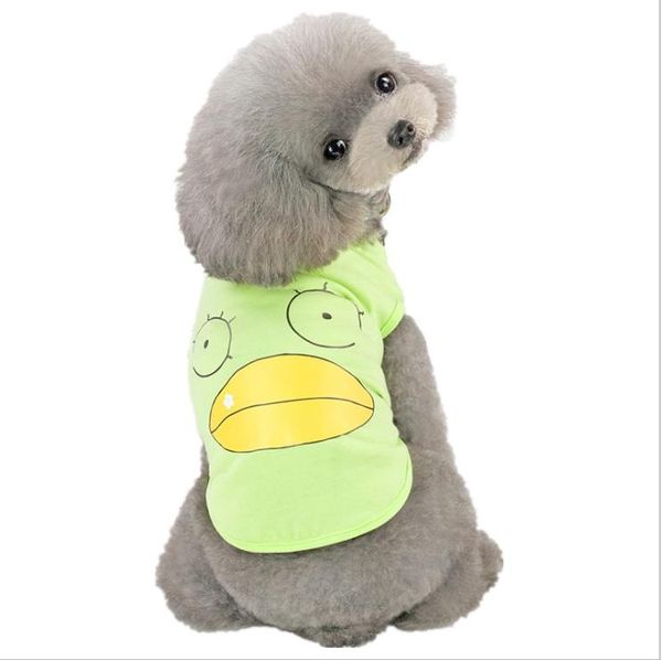 

2020 fashion pet vest spring/summer dog cat clothes teddy bear breathable cartoon cotton pet vest