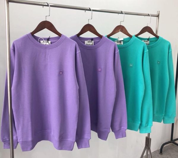 

2020 classic fashion women's acne sweater luxury designer studios long sleeve sweater embroidery smiley coat, Black