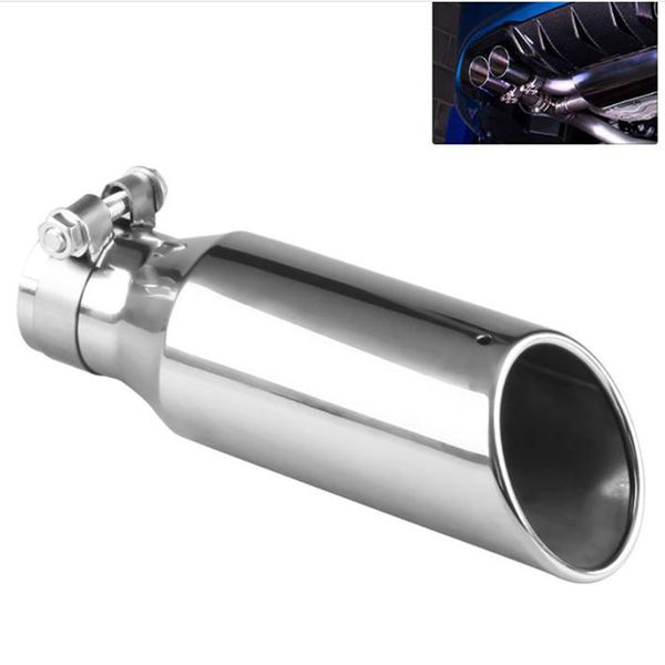 

car exhaust muffler tip round stainless steel pipe silver universal