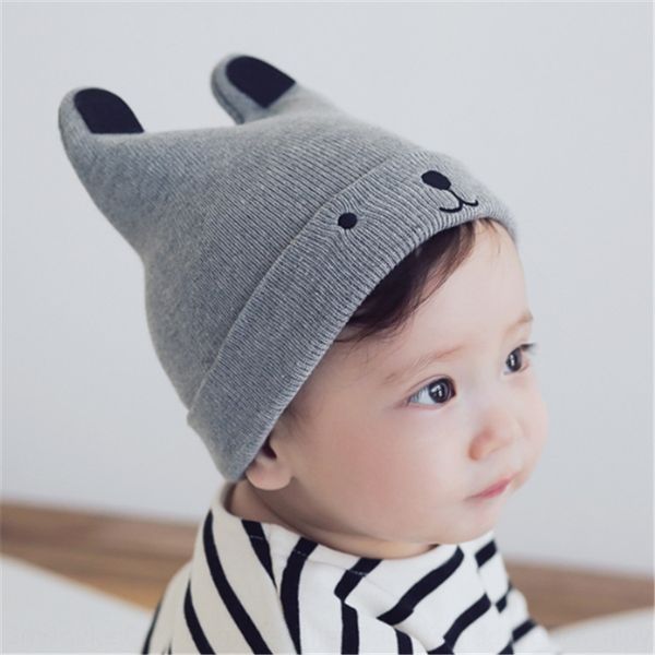 

bear cartoon children's knitted pullover newborn 0-12 pullover hat cap baby cap baby hat mz787, Yellow