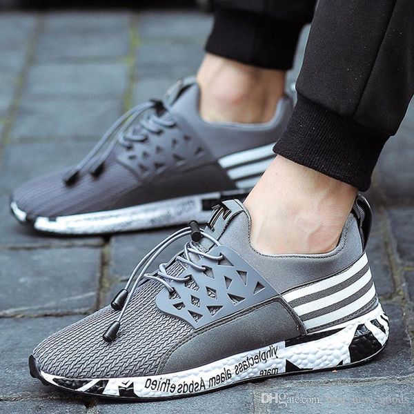 

dark blue design casual shoes for men trainers telescopic rope soft bottom mesh sneakers shoes men zapatos de hombre