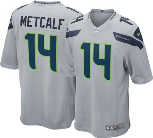 

d.k. metcalf #14 men's xs-5xl stitched football jerseys, Gray