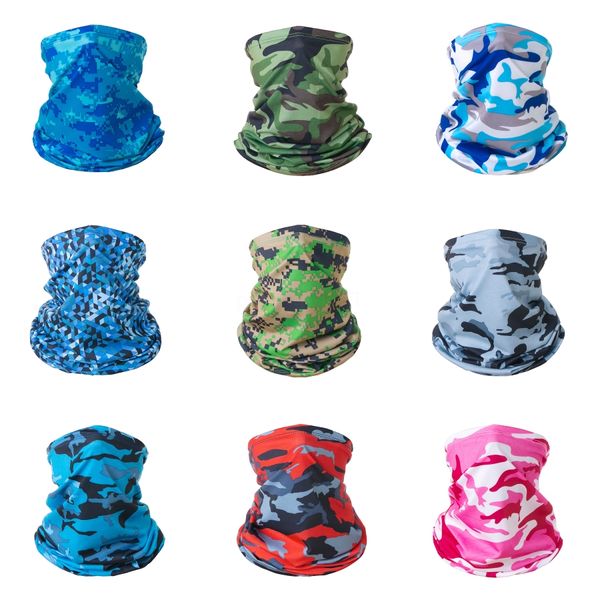 

women men camouflage ice silk magic bandana ear hanger triangle half face mask outdoor fishing hiking cycling neck er scarf#590#383, Black