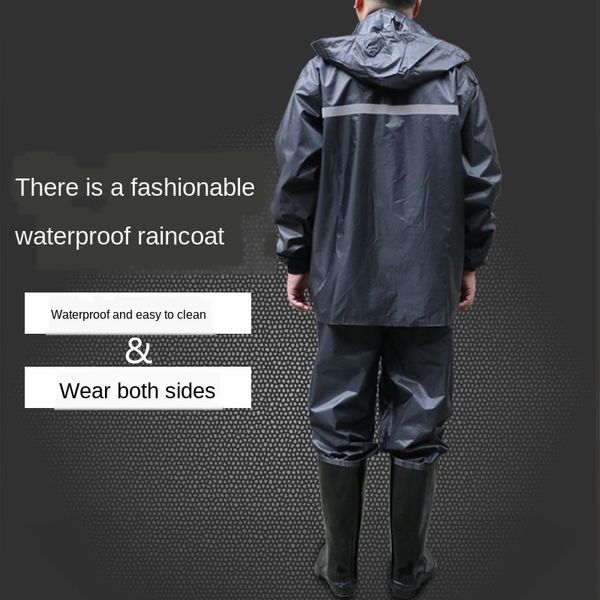 

3539 double layer split raincoat thickened motorcycle express 07 navy motorcycle electric vehicle electric vehicle blue raincoat set, Red;brown