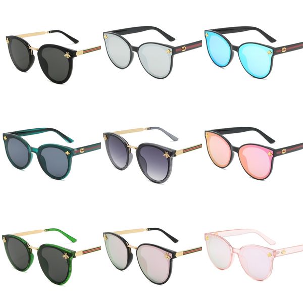 

2020 children glasses wide side kids glasses colorful baby sunglasses boys eyewear big round frame rivet girls oculos uv400#472, White;black