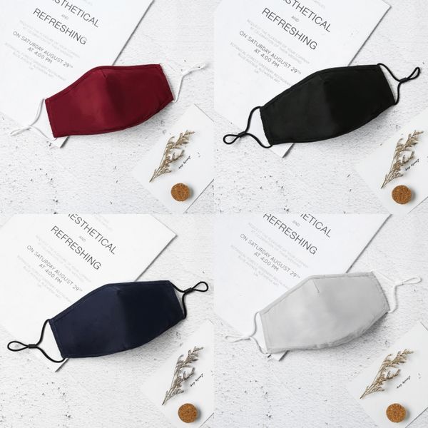 

ice silk face mask with breathing valve washable sponge mask reusable pm2.5 protective masks recycle designer printed mask gga330 #343#685, Black