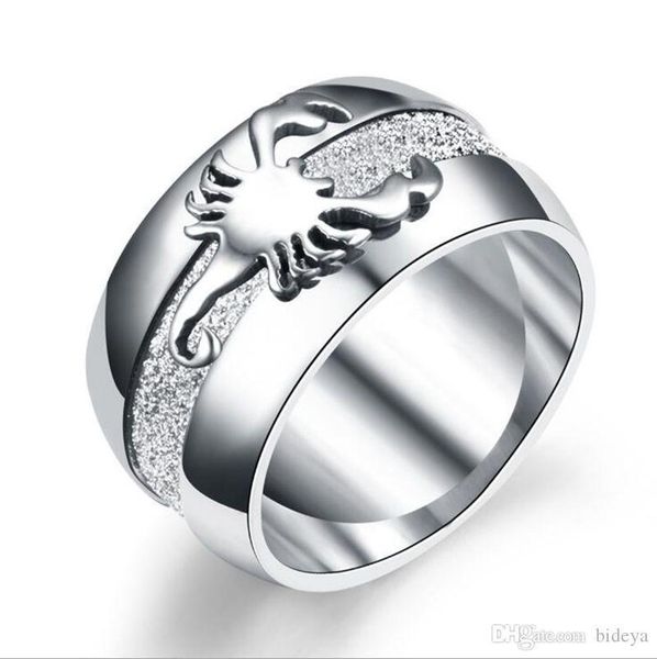 

316l silver frosted scorpion rings for men 2019 new titanium male jewelry finger rings accessories