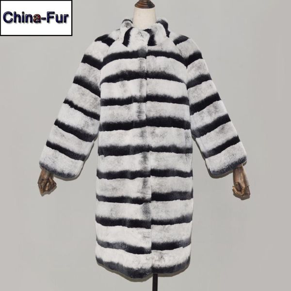 

women long style real rex fur coat winter lady 100% natural rex fur jacket real overcoat, Black