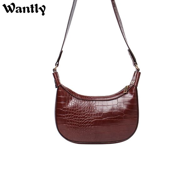 

retro crocodile pattern crossbody bags for women 2020 luxury handbags women bags designer saddle lady purses and handbags