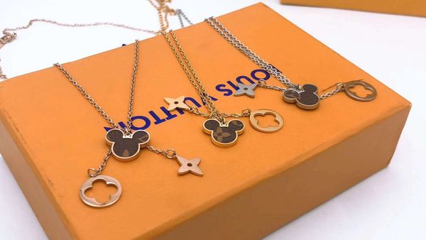 

brand necklace hao shi pendant rose gold silver necklace ladies jewelry new collar designer multi-style gift boxed 001