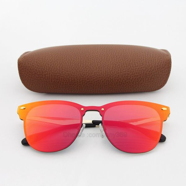 

1pcs sunglasses for women fashion vassl brand designer gold metal frame red colorful sun glasses eyewear come brown box