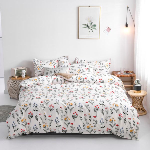 

bonenjoy home bedding king size flower pattern bed sheet sets 3/4pcs housse de couette bed linen duvet cover with pillow covers