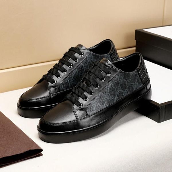 

luxury men shoes casual style fashion sneakers platform with box classic flats mens footwears trainers scarpe da uomo lace -up breathable g6, Black
