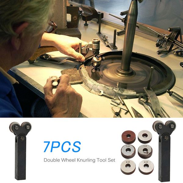 

1 set diagonal dual wheel knurling tool kit durable accessories for steel lathe mf999