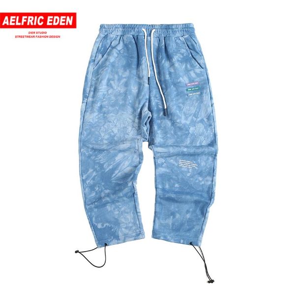 

aelfric eden color block letter print harem pants mens 2020 hip hop streetwear sweatpants elastic waist casual joggers trousers, Black
