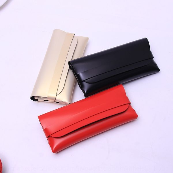 

qianyai new 2020 bag leather men's and women's fashion sun sun myopia glasses case pu ink glasses case, Blue