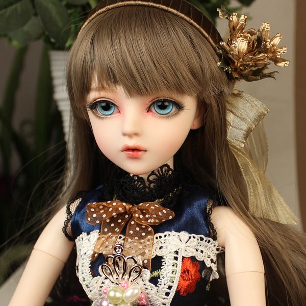 

bjd 1/3ball jointed doll gifts for girl handpainted makeup fullset lolita/princess doll with clothes maud t200712, White
