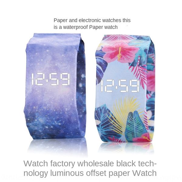 

wd0xb paper led bracelet electronic bracelet watch german black technology concept male female student electronic fashion creative tiktok wa, Blue