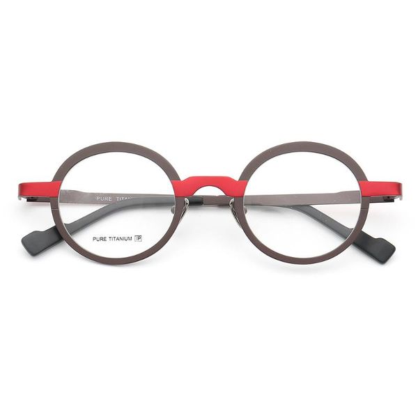 

women round eyeglass frame men retro glasses frame pure titanium 2020 fashion metal fullrim casual lightweight rx eyeglasses, Black