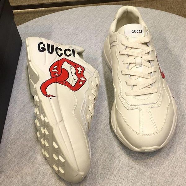 

sports shoes womens outdoor fashion sneakers breathable footwears trainers with box chaussures pour femme comfort womens rhyton sneaker, Black