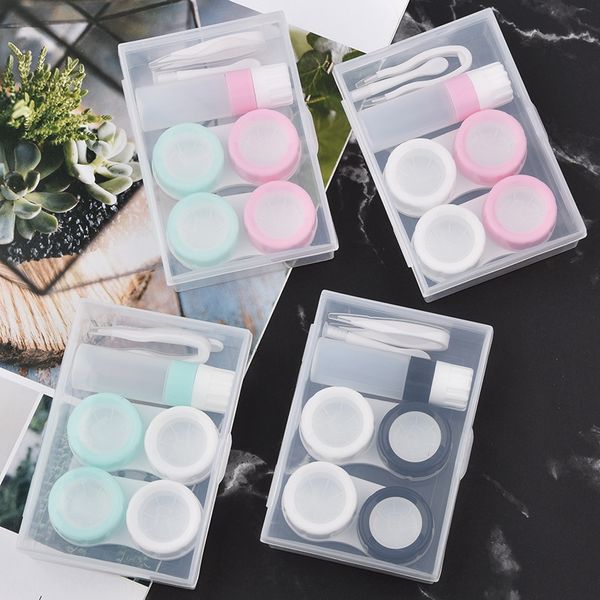 

two pairs of invisible glasses care display nursing display transparent color box companion box, Blue