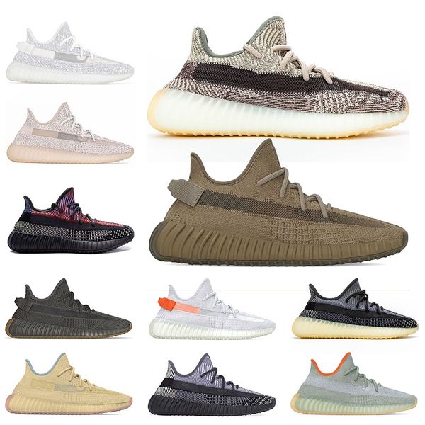 

kanye west men women running shoes cinder earth desert sage asriel zebra static reflective mens sneakers sports size 36-48