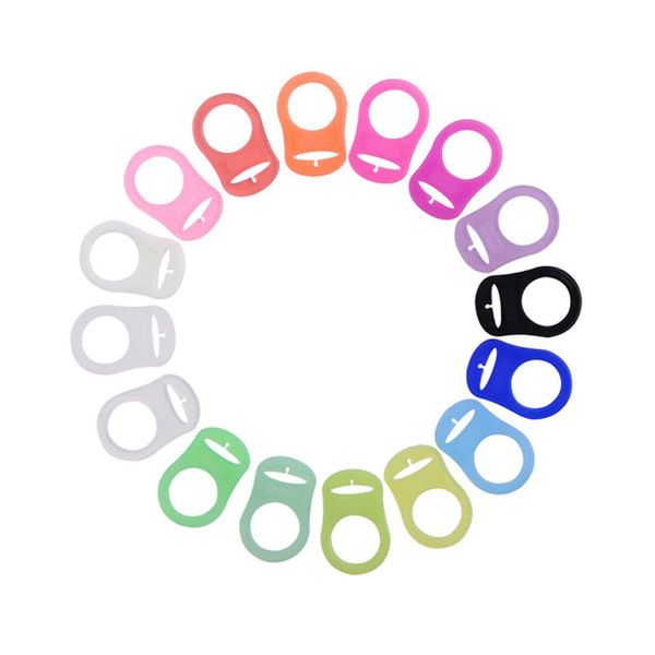 

silicone pacifier clip ring tie of random color