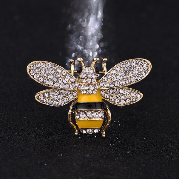 

brand designer bee brooches pins for women rhinestone crystal buckle brooch luxury jewelries wholesale, Gray