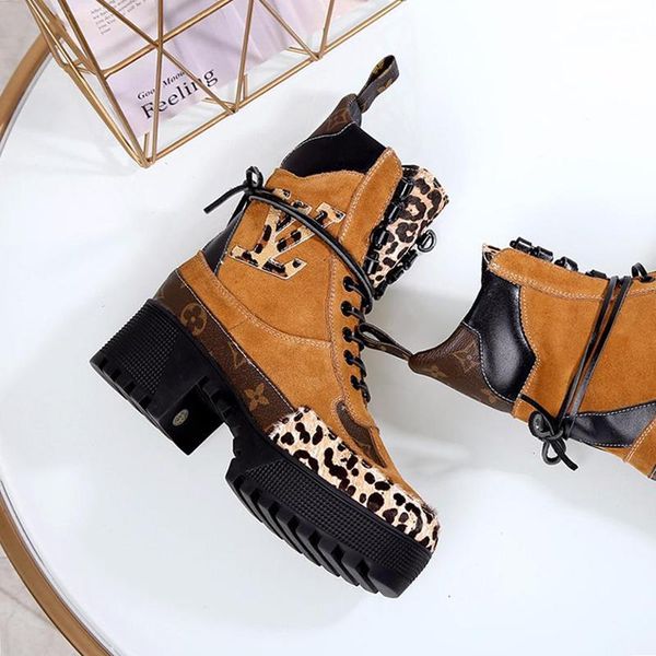 

2020 women fashion shoes wedge laureate platform desert boot luxury women shoes casual leather chaussures de femme luxury fashion boots