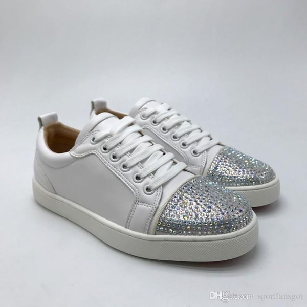 

big size 2019 red bottoms spike shoes lace up designer shoes loafers slip on leather suedue luxury casual shoes size 35-47with box, Black