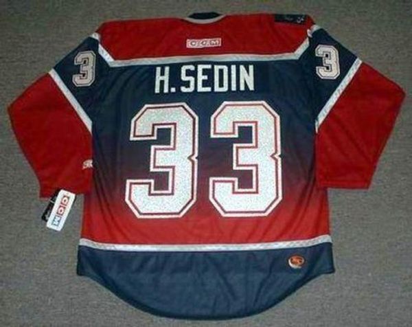 

henrik sedin vancouver canucks 2002 ccm turn back hockey jersey all stitched quality any name any number any size goalie-cut, Black;red