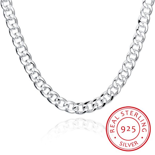 

chains men's fine jewelry 925 sterling silver 10mm necklace male sterling-silver-jewelry 20 inch 24