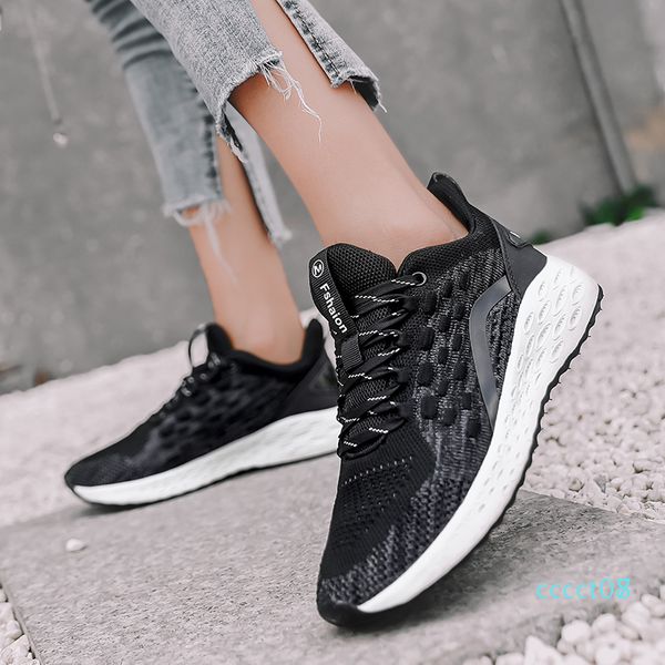 

2020 spring new sports shoes four seasons women's running shoes lightweight flying weaving women's sports ct08