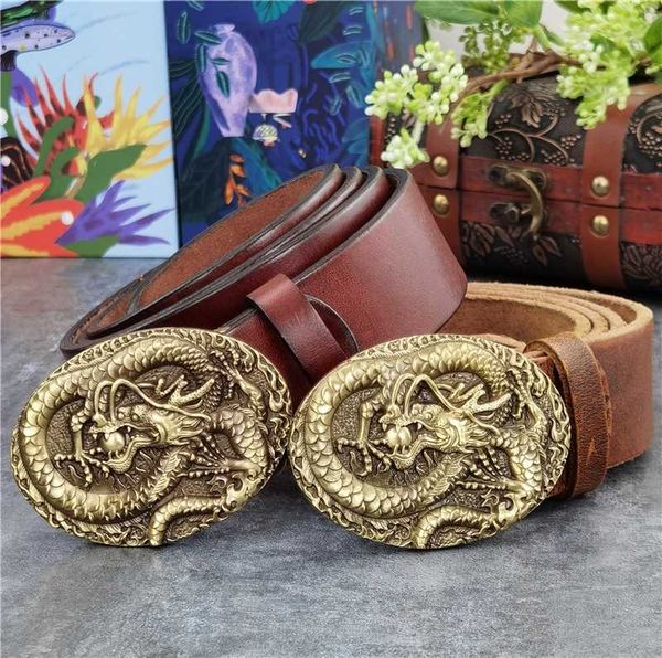 

solid brass chinese belt buckle luxury men's leather belt ceinture western cowboy jeans 130cm long male wide mbt0058, Black;brown