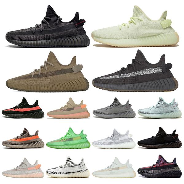 

new kanye west men women running shoes earth static butter tail light beluga yecheil reflective sports shoes size 36-46