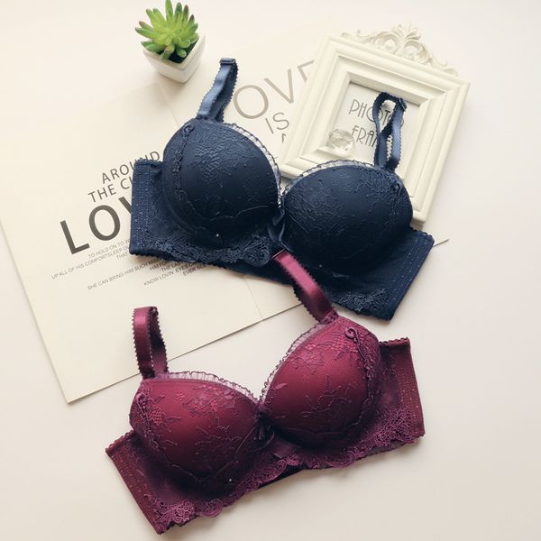 

сладкая женщина бюстгальтер сейсмограммы кружева стали поддержка регулируемые белье сплошной цвет груди набор молоко нижнее белье дамы бюстг, Red;black