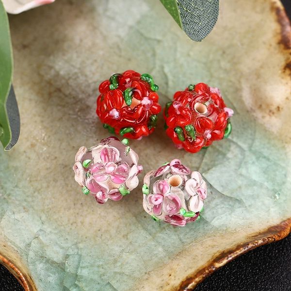 

7bbkj han diy beads yu yuan new japanese glass petal beads diy available with bracelet necklace red string weave women's clothing acces, Silver