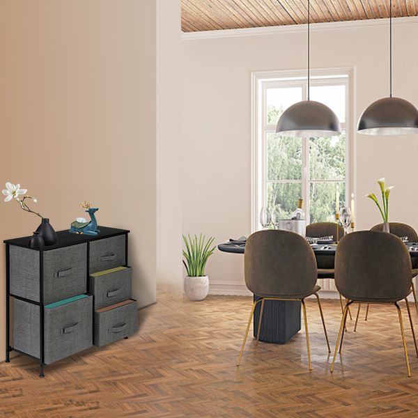 

высокое качество гостиная шкафчики dresser организатор с 5 ящиками ткань dresser башни для спальни прихожей