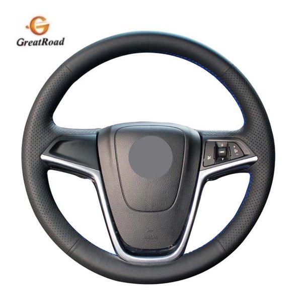

black genuine leather car steering wheel cover for excelle xt gt encore mokka