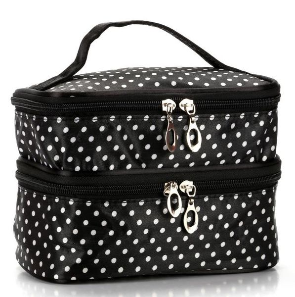 

new designer handbag 2020 fashion explosion model wavelet double layer small dot cosmetic bag